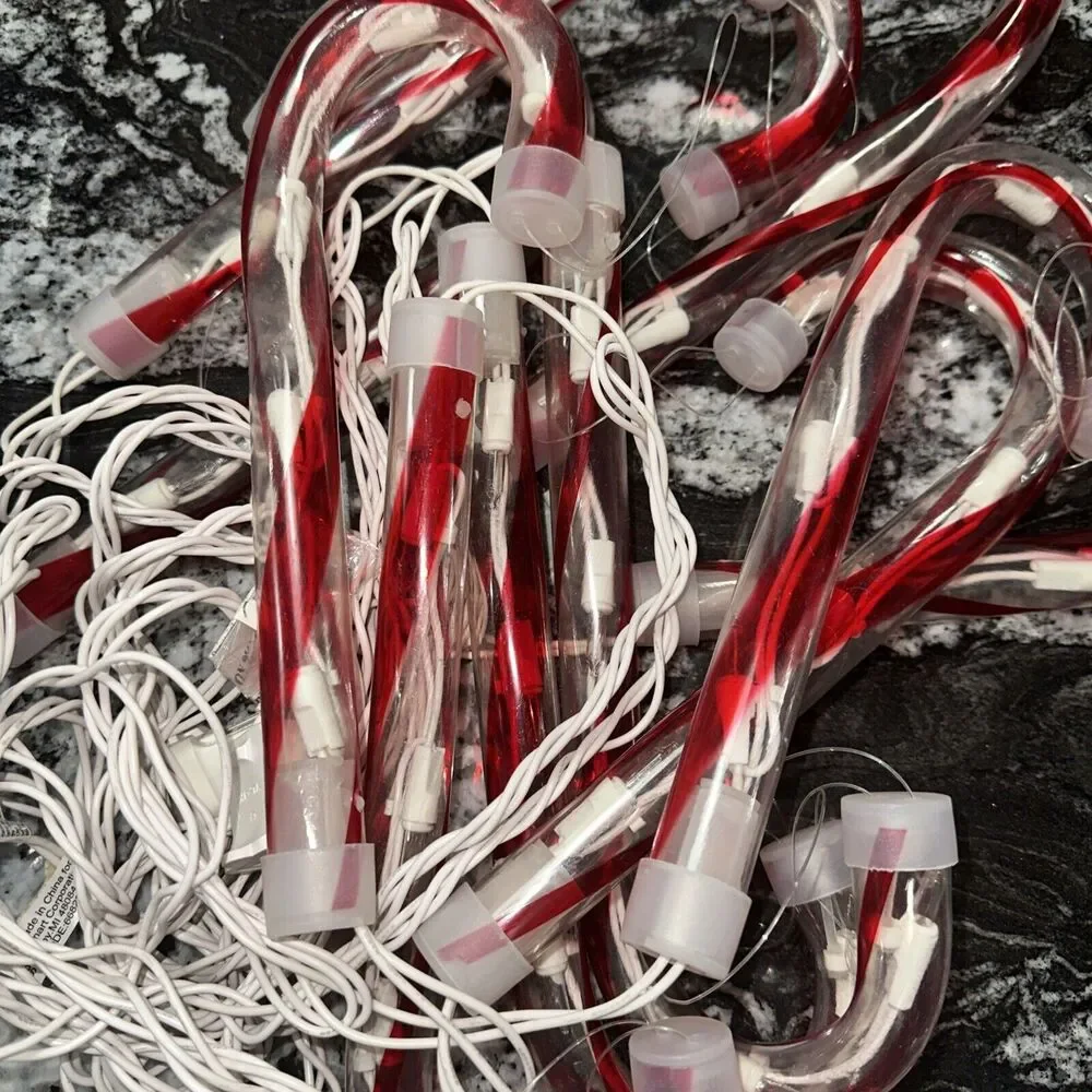 10 Pack Candy Canes 18ft Lighted Length Decoration GE Holiday Classics Vintage